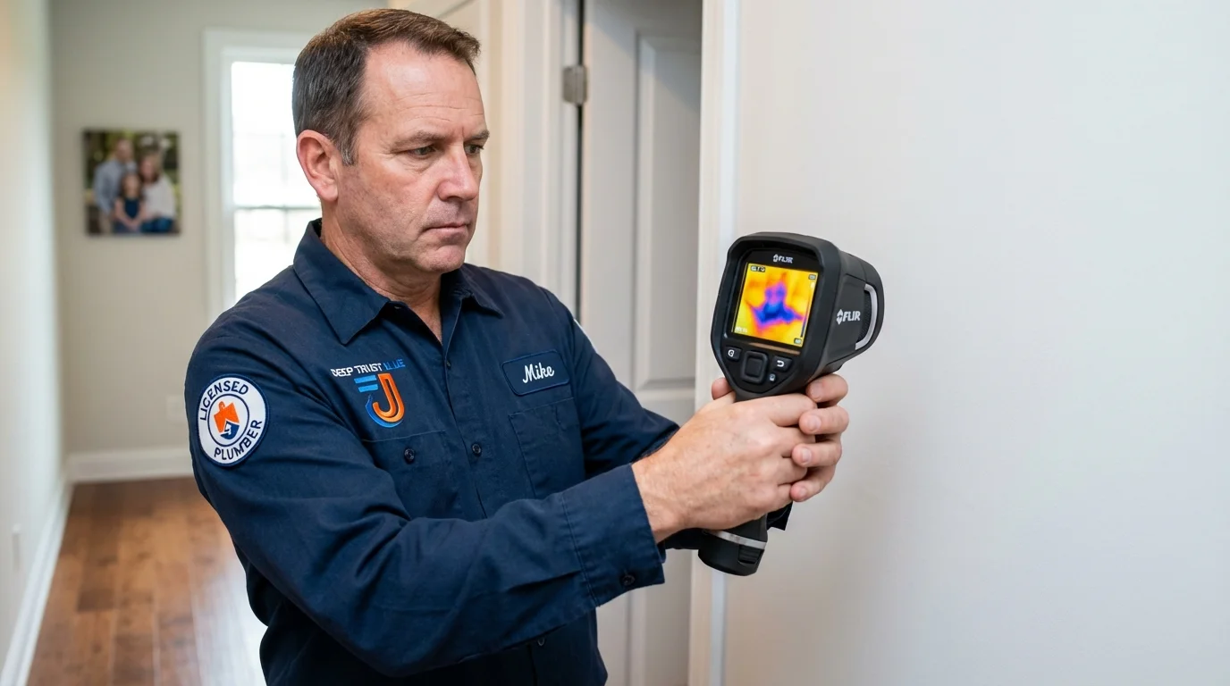 Thermal imaging leak detection by Johns Plumbing LLC in Castleton